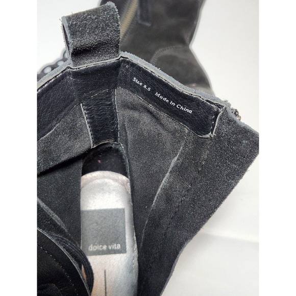Dolce Vita Lela Black Suede Boot Size Women's Size 8.5 Double Zip - Picture 3 of 5